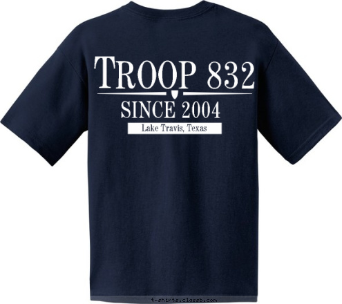 #832 Lake Travis, Texas SINCE 2004 ROOP 832 T T-shirt Design 