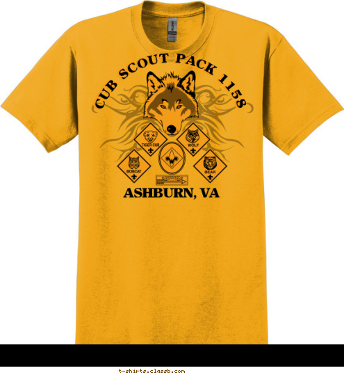 CUB SCOUT PACK 1158 CUB SCOUT PACK 1158 ASHBURN, VA T-shirt Design 