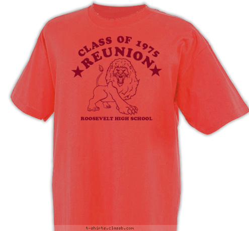 ROOSEVELT HIGH SCHOOL REUNION CLASS OF 1975 T-shirt Design 