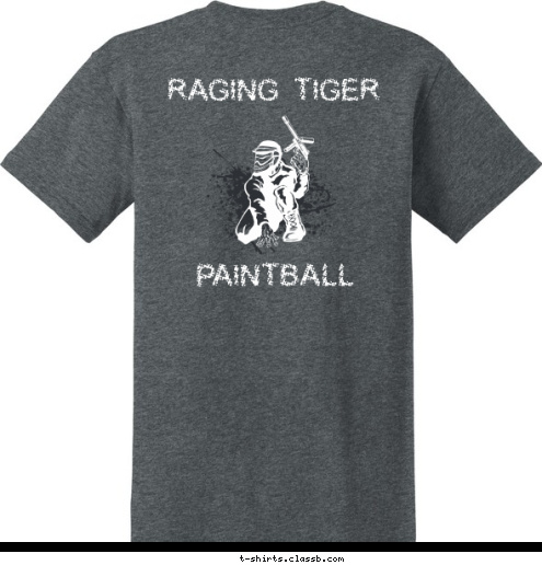 PAINTBALL RAGING TIGER Your text here T-shirt Design 