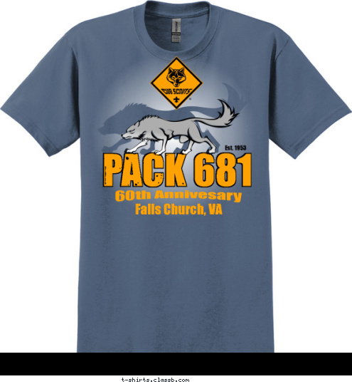 60th Annivesary Est. 1953
 Falls Church, VA PACK 681 PACK 681 DO
YOUR
BEST! T-shirt Design 