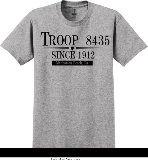 Manhattan Beach, CA SINCE 1912 ROOP  8435 T T-shirt Design 