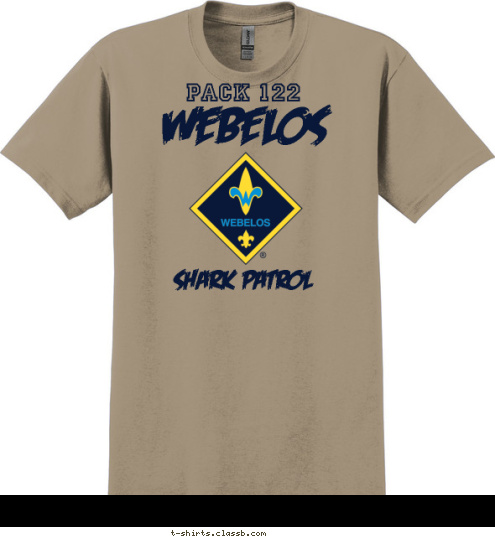                 WILLIAMS PACK 122 Shark Patrol WEBELOS T-shirt Design 