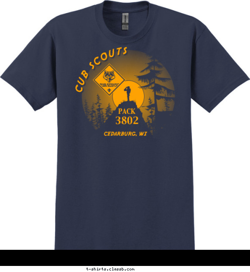 PACK 3802
 CEDARBURG, WI CUB SCOUTS T-shirt Design 
