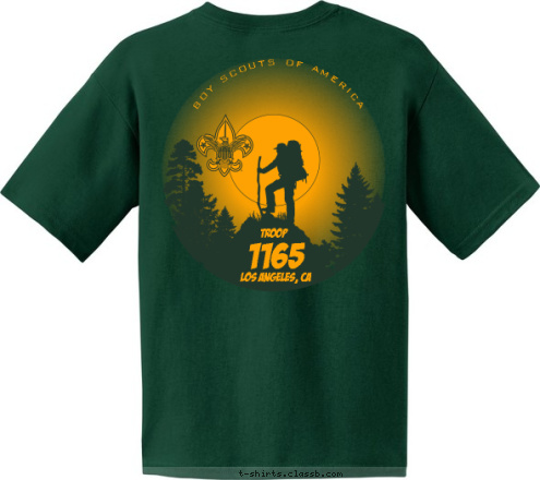 TROOP BOY SCOUTS OF AMERICA 1165 Los Angeles, CA 1165 TROOP T-shirt Design 