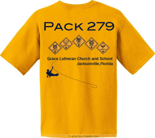 Pack 279 Jacksonville,Florida Cub Scout Pack Grace Lutheran Church and School Pack 279 Jacksonville, Florida Cub Scout Pack 279 T-shirt Design 