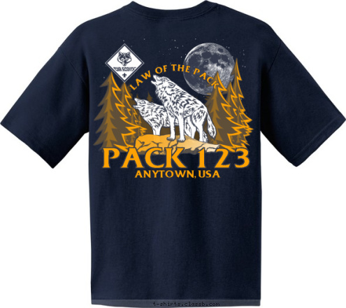 LAW OF THE PACK ANYTOWN, USA PACK 123 T-shirt Design 