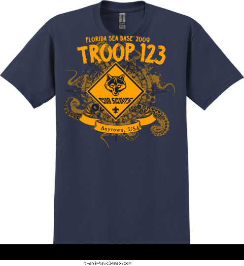 TROOP 123 Anytown, USA T-shirt Design 