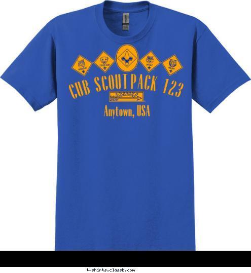 PACK 123 Anytown, USA CUB SCOUT T-shirt Design 