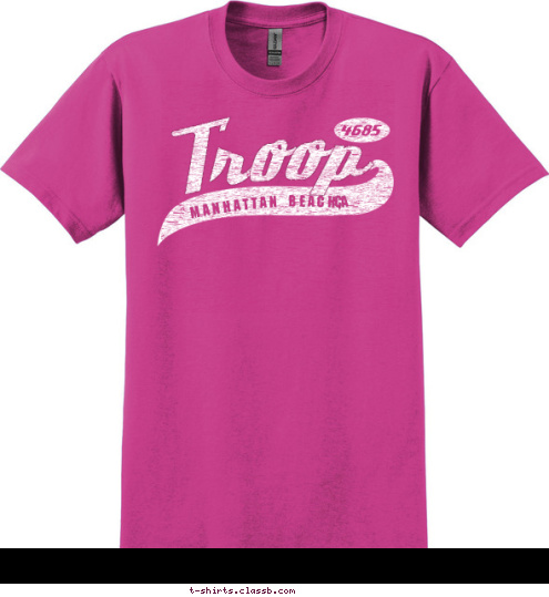 CA 4685 Troop Manhattan Beach, T-shirt Design 