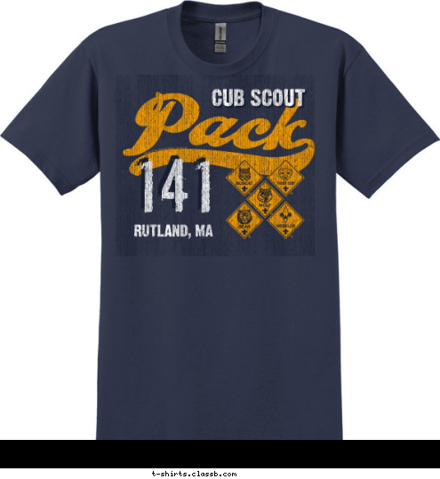 141 RUTLAND, MA CUB SCOUT T-shirt Design 