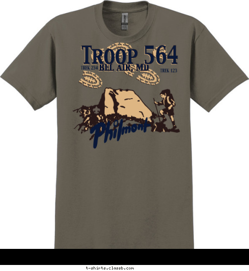 Troop 564 BEL AIR, MD TREK 234 TREK 123 T-shirt Design 