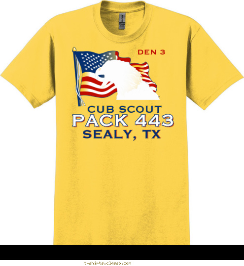 SEALY, TX DEN 3 PACK 443 CUB SCOUT T-shirt Design 