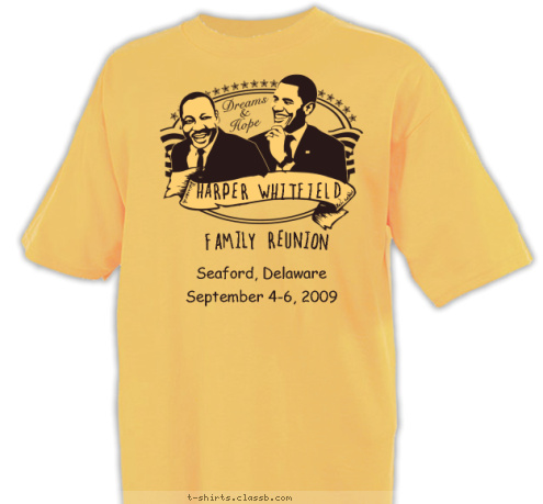 September 4-6, 2009 Seaford, Delaware FAMILY-REUNION Harper-Whitfield T-shirt Design 