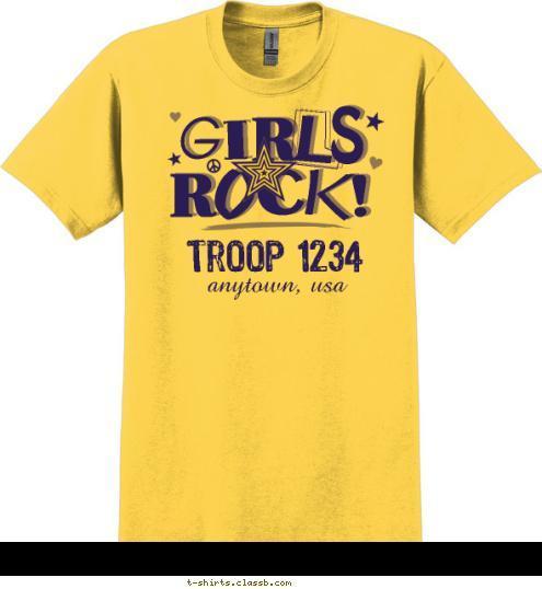 GIRLS
ROCK! GIRLS
ROCK! Troop 1234 anytown, usa T-shirt Design SP4637