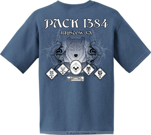 Bristow, VA Pack 1384 BRISTOW, VA 1384 PACK  T-shirt Design 