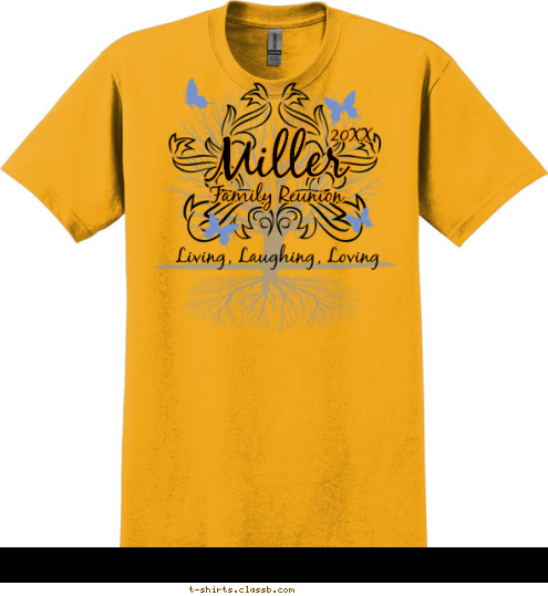 Living, Laughing, Loving 2017 Miller Family Reunion T-shirt Design SP1881