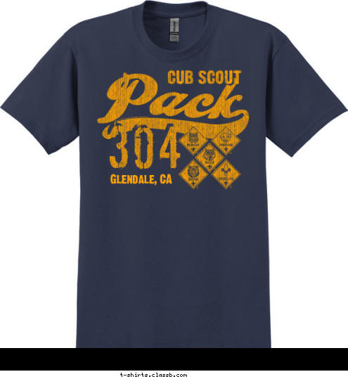 Glendale, CA 304 CUB SCOUT T-shirt Design 