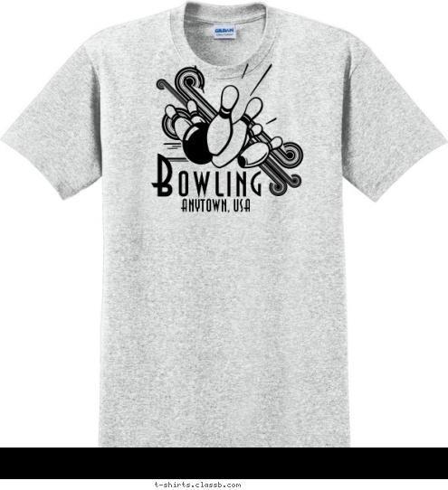 ANYTOWN, USA Bowling T-shirt Design SP1508