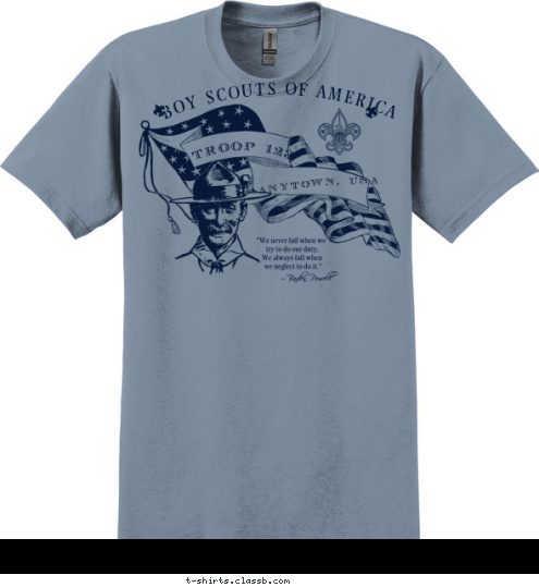 ANYTOWN, USA TROOP 123 BOY SCOUTS OF AMERICA T-shirt Design 