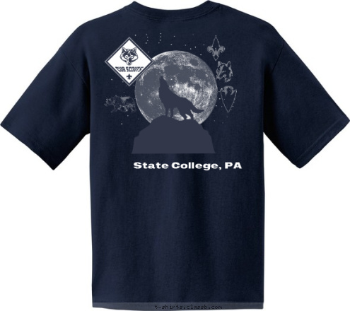 State College, PA 383 Pack State College, PA OLV PACK 383 T-shirt Design 