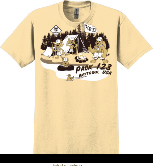 123 Anytown, USA Pack 123 K C A P T-shirt Design 