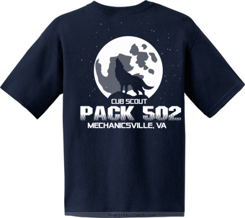 PACK
502 PACK 502 MECHANICSVILLE, VA CUB SCOUT T-shirt Design 