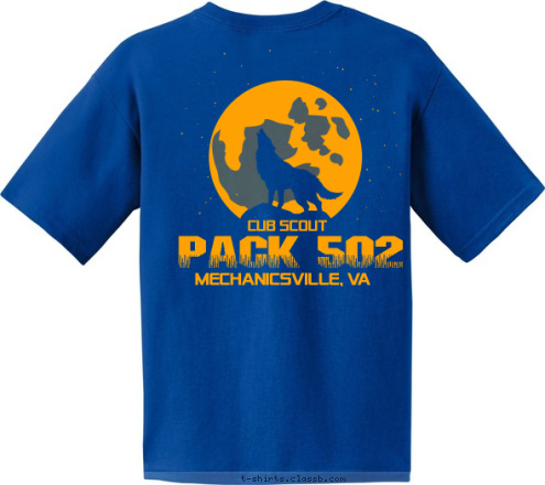 PACK
502 PACK 502 MECHANICSVILLE, VA CUB SCOUT T-shirt Design 