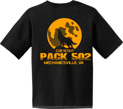 PACK
502 PACK 502 MECHANICSVILLE, VA CUB SCOUT T-shirt Design 