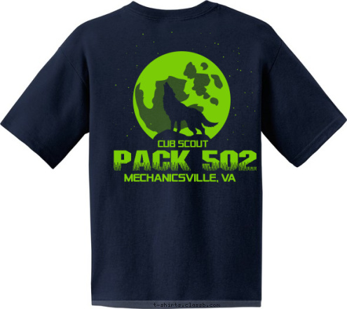 PACK
502 PACK 502 MECHANICSVILLE, VA CUB SCOUT T-shirt Design 