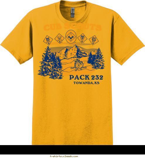 take nothing but pictures
leave nothing but footprints
 TOWANDA, KS PACK 232 CUB SCOUTS T-shirt Design 