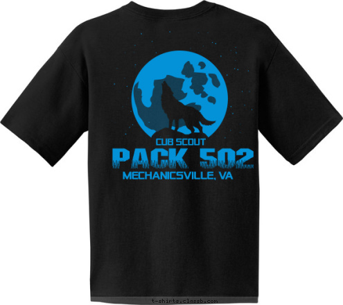 PACK
502 PACK 502 MECHANICSVILLE, VA CUB SCOUT T-shirt Design 