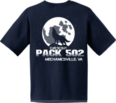 PACK
502 PACK 502 MECHANICSVILLE, VA CUB SCOUT T-shirt Design 