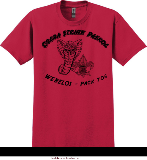 WEBELOS - Pack 706  Cobra Strike Patrol T-shirt Design 