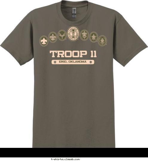 First United
Methodist
Church's Troop 11 75th Anniversary ENID, OKLAHOMA TROOP 11 T-shirt Design 