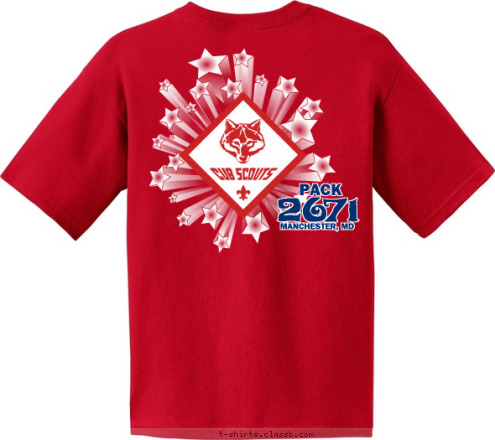 MANCHESTER, MD 2671 MANCHESTER, MD PACK PACK 2671 MANCHESTER, MD T-shirt Design 