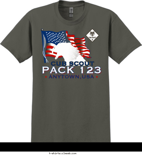 PACK 123 ANYTOWN,USA CUB SCOUT T-shirt Design 