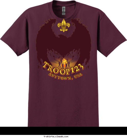 ANYTOWN, USA 123 TROOP T-shirt Design 