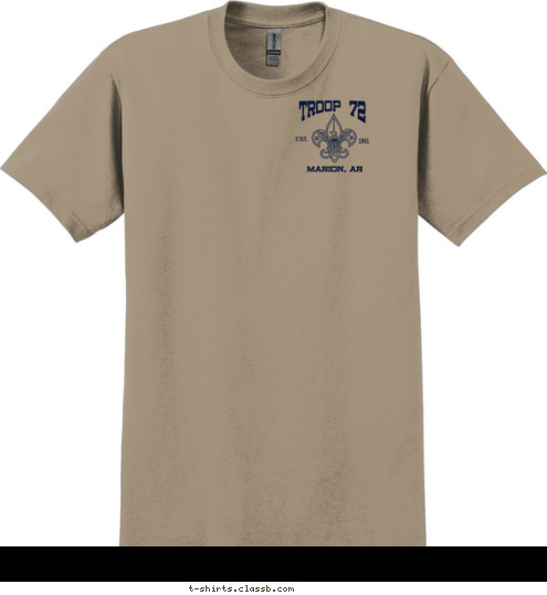 1961 TROOP  72 EST. 1961 BE PREPARED MARION, AR MARION, AR BSA TROOP  72 T-shirt Design 