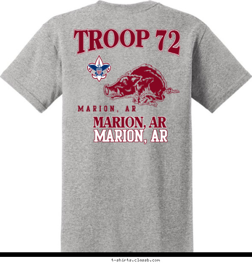 PREPARED. FOR LIFE. BOY SCOUTS OF AMERICA TROOP 123 1961 MARION, AR EST. MARION, AR Marion, AR TROOP 72 TROOP 72 Marion, AR T-shirt Design 