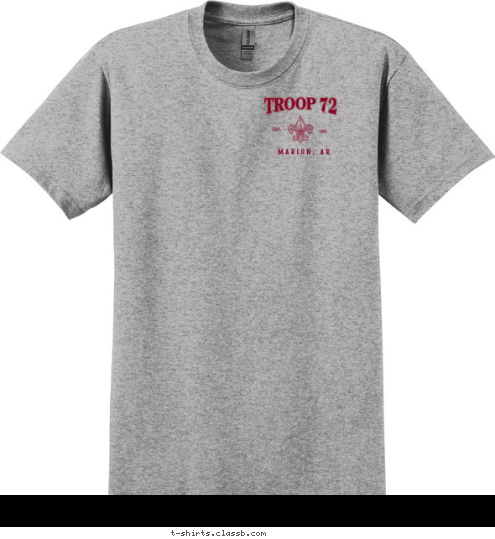 PREPARED. FOR LIFE. BOY SCOUTS OF AMERICA TROOP 123 1961 MARION, AR EST. MARION, AR Marion, AR TROOP 72 TROOP 72 Marion, AR T-shirt Design 