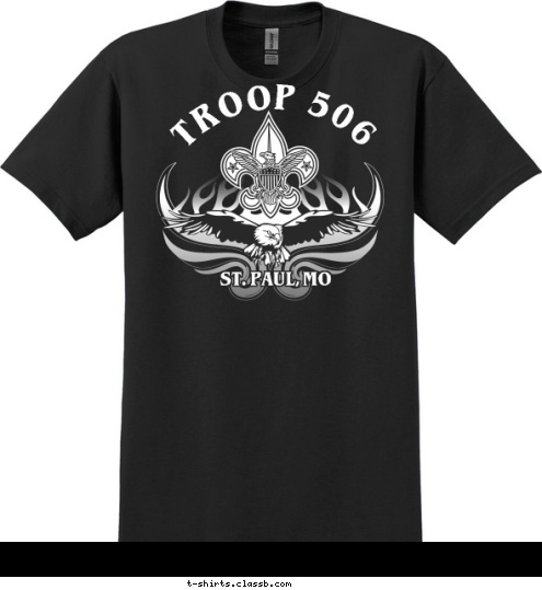 TROOP 506 ST. PAUL, MO T-shirt Design 