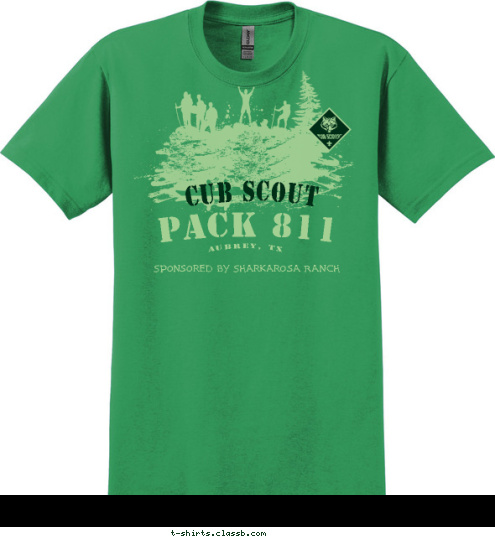 Sponsored by Sharkarosa Ranch Pack 811 Aubrey, TX Cub Scout T-shirt Design 