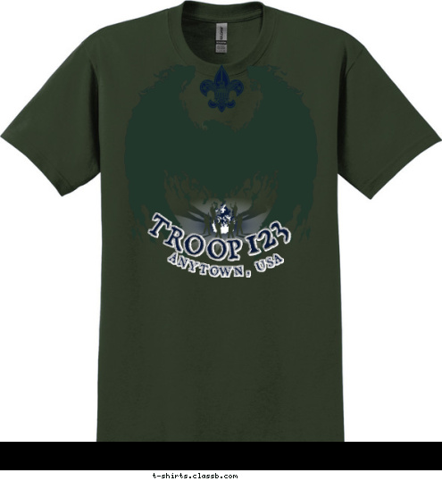 ANYTOWN, USA 123 TROOP T-shirt Design 