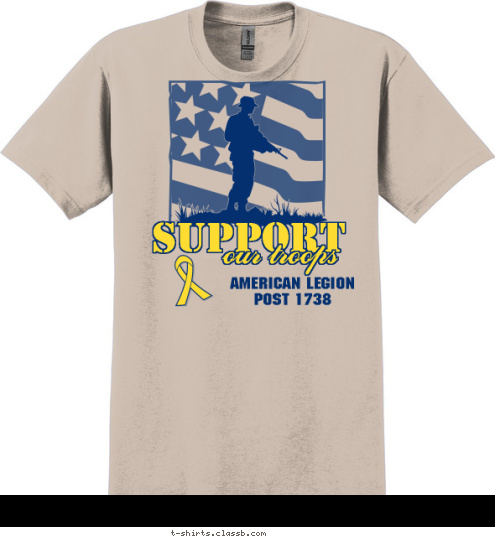 AMERICAN LEGION
POST 1234 our troops SUPPORT AMERICAN LEGION
POST 1738 our troops SUPPORT T-shirt Design 