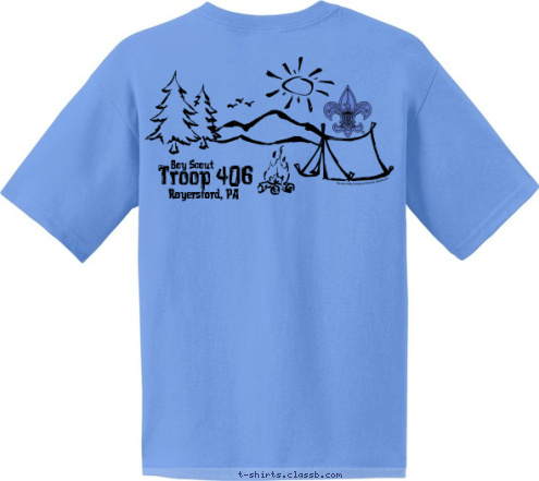 TROOP 406 Troop 406 ROYERSFORD, PA Royersford, PA Boy Scout T-shirt Design 