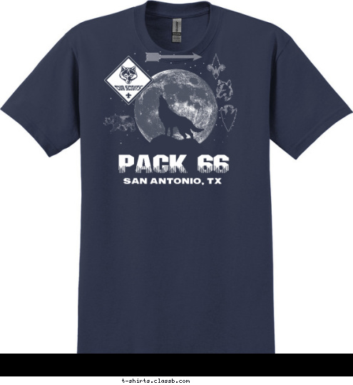 PACK 66
 SAN ANTONIO, TX T-shirt Design 
