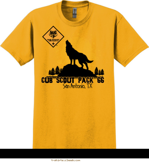 Obey the law 
of the pack CUB SCOUT PACK 66 San Antonio, TX T-shirt Design 