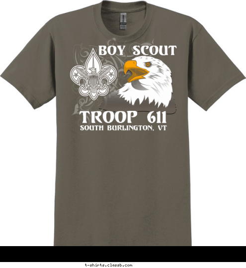 BOY SCOUT SOUTH BURLINGTON, VT TROOP 611 T-shirt Design 