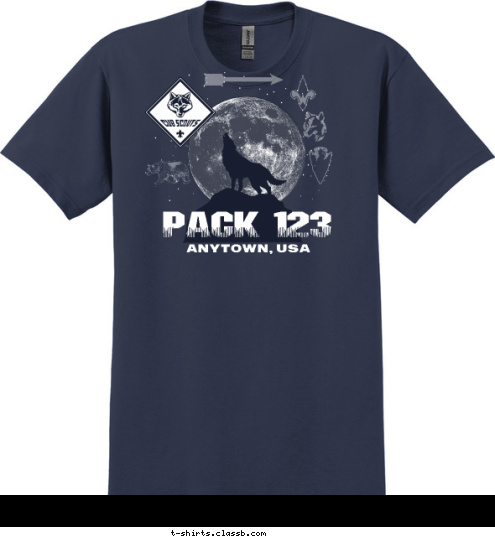 PACK 123 ANYTOWN, USA T-shirt Design 